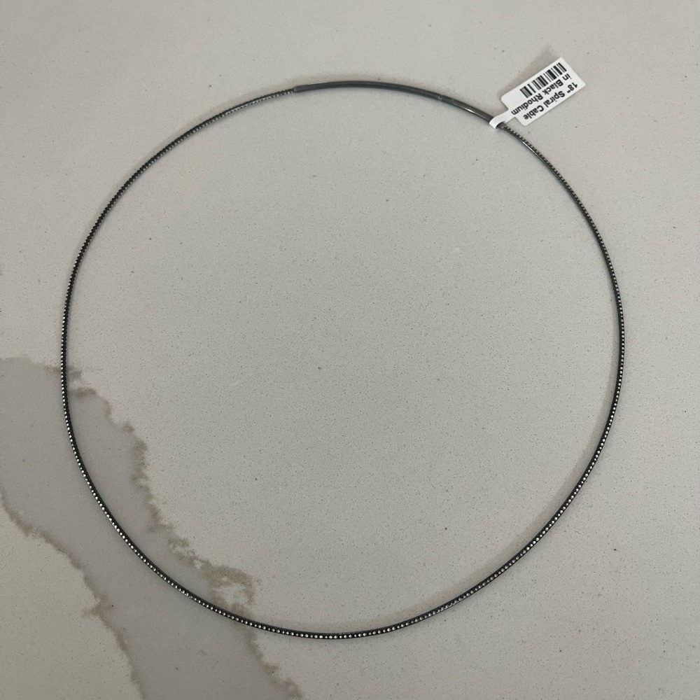 Elegant Sterling Silver 925 Black Neck wire Necklace 18” long